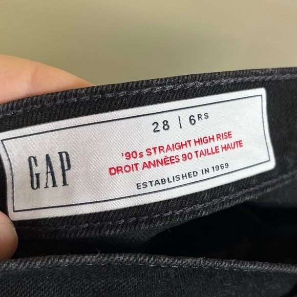 GAP High Rise 90’s Straight Jean - Black Denim - Picture 8 of 14
